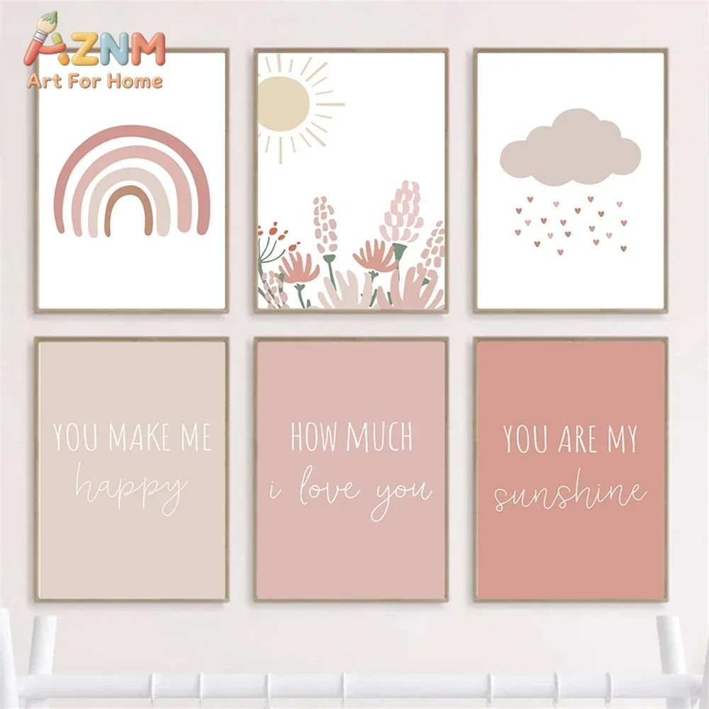 Baby Girl Nursery Quotes - AZNM Lukisan Dinding Kanvas Motif Bunga
