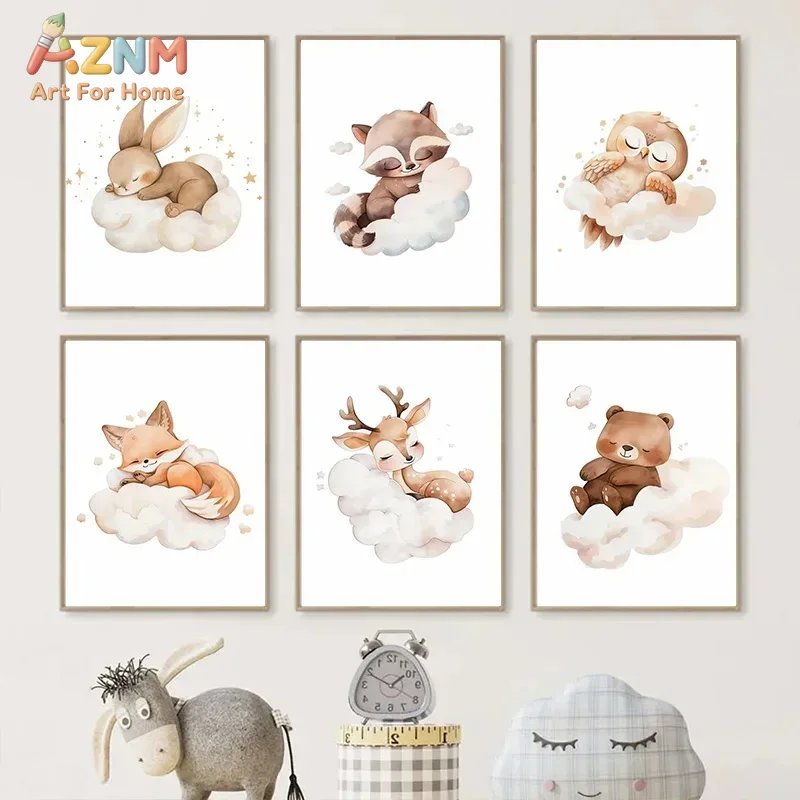 Lukisan Kanvas Bertema Hewan H - Baby Nursery Frames ulasan dan harga