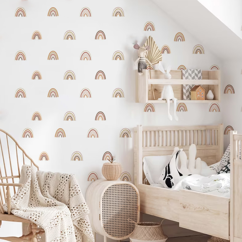 Boho stiker dinding pelangi an - Baby Nursery Decor Girl ulasan dan harga