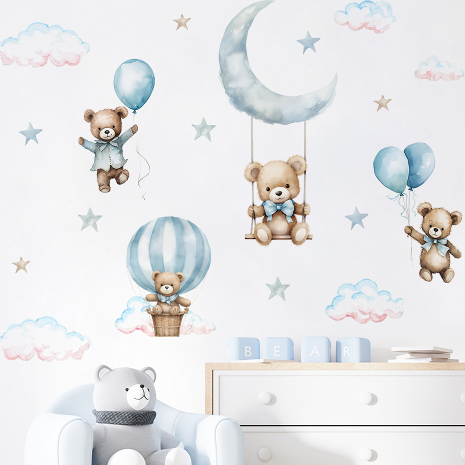 Stiker dinding awan balon udar - Baby Nursery Boy ulasan dan harga