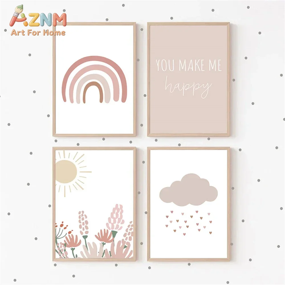AZNM Lukisan Dinding Kanvas Mo - Baby Girl Nursery Quotes ulasan dan harga