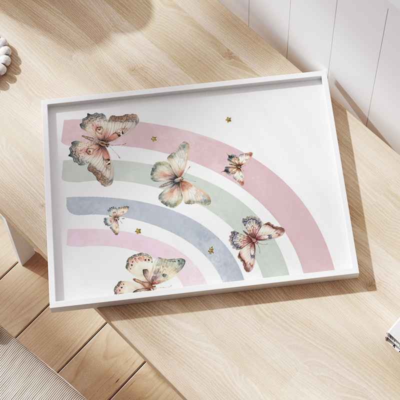 Kupu-kupu Pelangi Merah Muda K - Baby Nursery Decor Girl ulasan dan harga